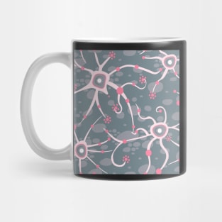 neural network - pattern silver gray and rosé Mug